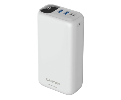 Powerbank CANYON PB-301 LED 30000 mAh PD 20W QC 3.0 Biały CNE-CPB301W